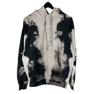 Mens Y2K OBEY Skateboards Tie Dye Streetwear Pullover Hoodie Size L